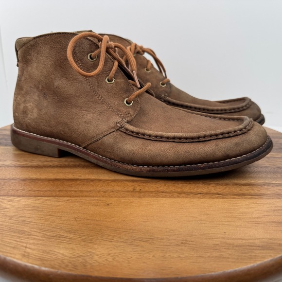 UGG Other - UGG Mens Suede Leather Moc Toe Chukka Ankle Boots 9.5 Casual Lace Up Brown